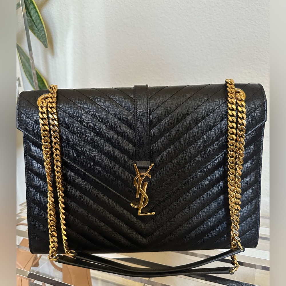 Authentic Yves Saint Laurent Large Grain Envelope Bag